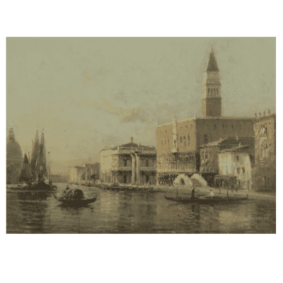 Water Town Venice Paintings Printed on Canvas - Image 21