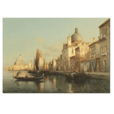 Water Town Venice Paintings Printed on Canvas - Image 23