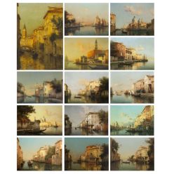 Water Town Venice Paintings Printed on Canvas