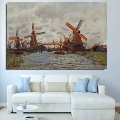 Windmill Near Zaandam by Claude Monet