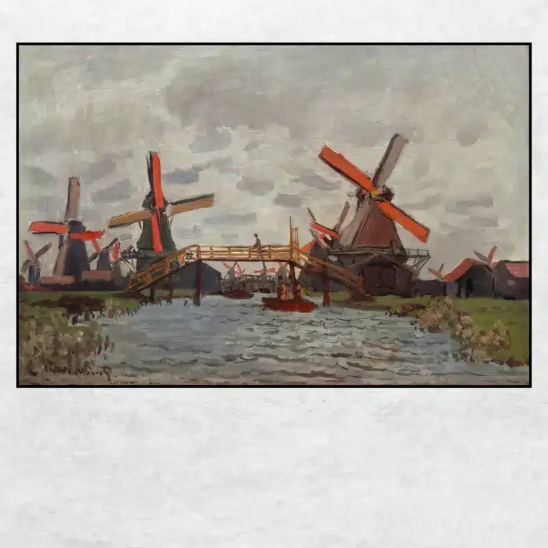 Windmill Near Zaandam by Claude Monet Oil Painting Printed on Canvas
