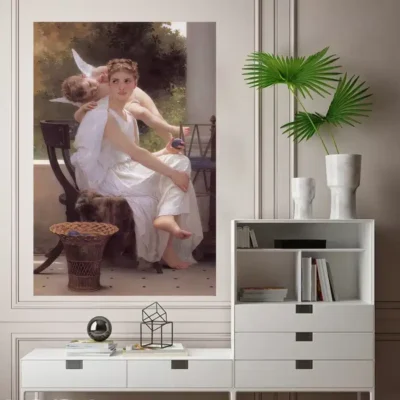 Work Interrupted by William Adolphe Bouguereau Printed on Canvas