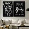 AC DC Logo with Gun and Skeleton Paintings Printed on Canvas