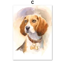 Beautiful Dogs Paintings Printed on Canvas - Image 4