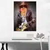 Billy Gibbons ZZ Top Guitarist and Singer Painting Printed on Canvas