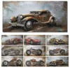 Cars and Motorcycle Paintings Printed on Canvas