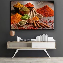 Colorful Spices Grains Kitchen Picture Printed on Canvas