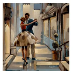 Couple Dancing Painting Printed on Canvas