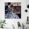 Couple at the Bar Painting Printed on Canvas