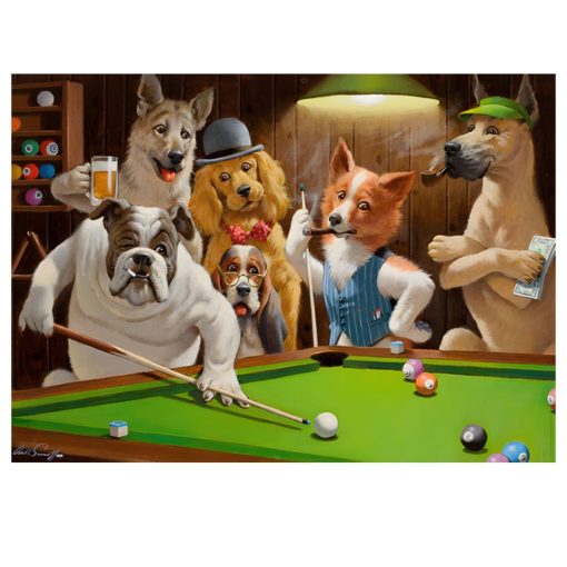 Dogs Playing Billiard and 1