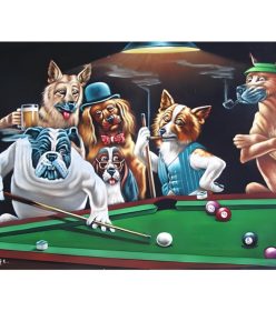 Dogs Playing Billiard and 2