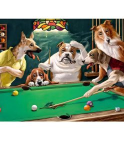 Dogs Playing Billiard and 3