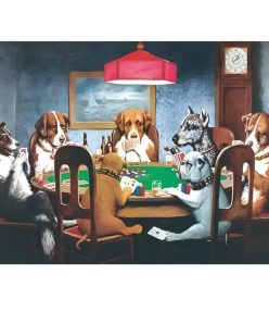 Dogs Playing Billiard and 4