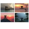 Elephant and Dog Enjoying the View Paintings Printed on Canvas