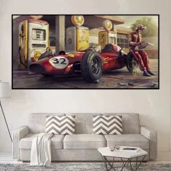 Ferraris F1 Race Car Artwork Printed on Canvas