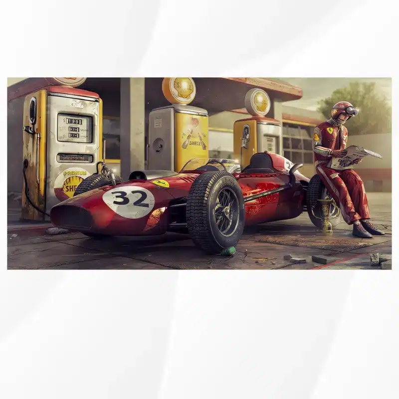 Ferraris F1 Race Car Artwork Printed on Canvas