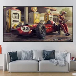 Ferraris F1 Race Car Artwork Printed on Canvas