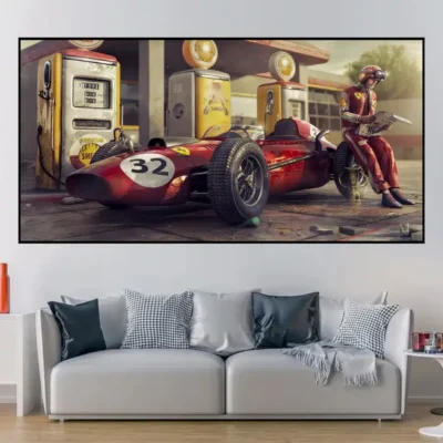 Ferraris F1 Race Car Artwork Printed on Canvas