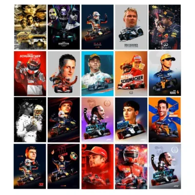 Formula 1 World Champions F1 Paintings Printed on Canvas