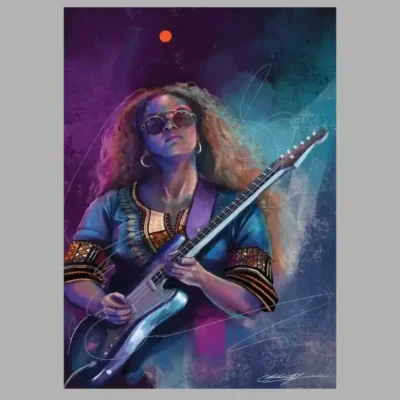 H.E.R. Singer and Songwriter Artwork Printed on Canvas - Image 3