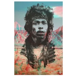 Colorful Artworks of Jimi Hendrix Printed on Canvas - Image 3