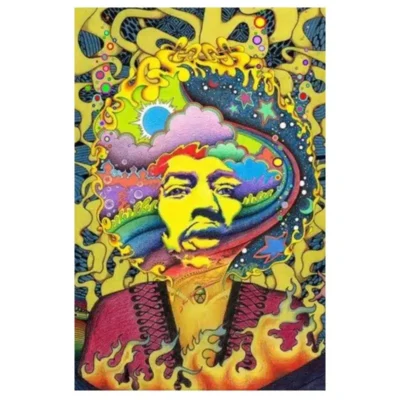 Colorful Artworks of Jimi Hendrix Printed on Canvas - Image 6