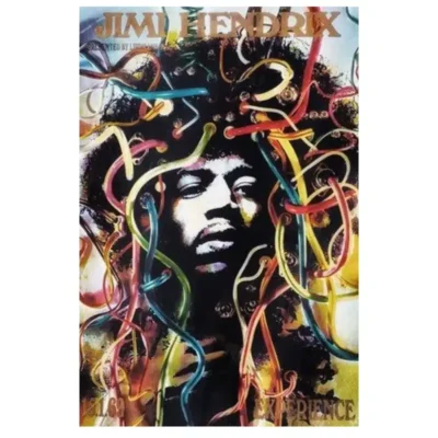 Colorful Artworks of Jimi Hendrix Printed on Canvas - Image 7
