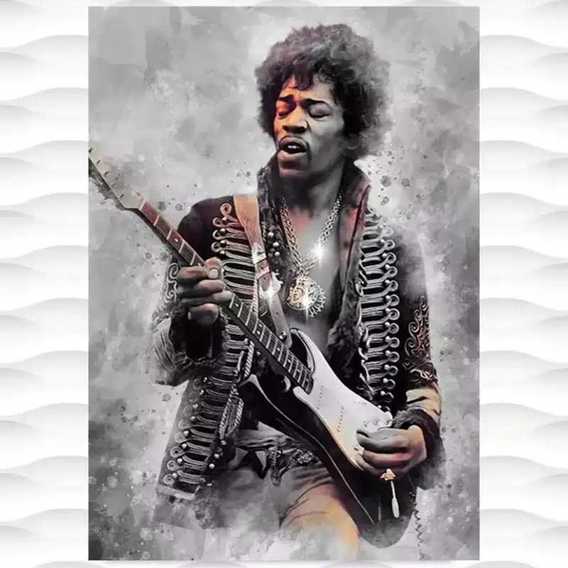 Jimi Hendrix Rock Icon Painting Printed on Canvas