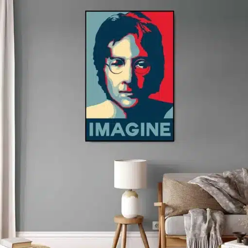 John Lennon Imagine Artwork Printed on Canvas - Image 2