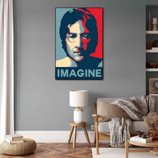John Lennon Imagine Artwork Printed on Canvas