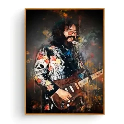 Portrait of Famous Guitarists Printed on Canvas - Image 3