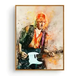 Portrait of Famous Guitarists Printed on Canvas - Image 5