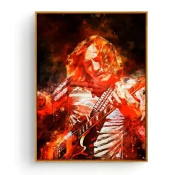 Portrait of Famous Guitarists Printed on Canvas - Image 6