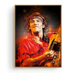 Portrait of Famous Guitarists Printed on Canvas - Image 7