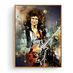 Portrait of Famous Guitarists Printed on Canvas - Image 9