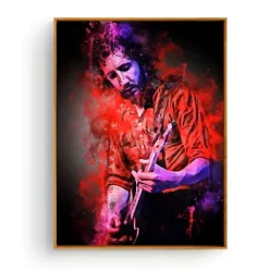 Portrait of Famous Guitarists Printed on Canvas - Image 10