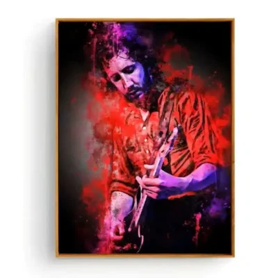Portrait of Famous Guitarists Printed on Canvas - Image 10