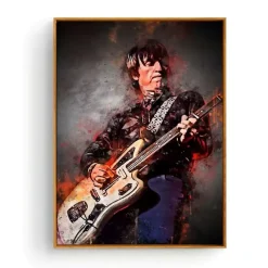 Portrait of Famous Guitarists Printed on Canvas - Image 11