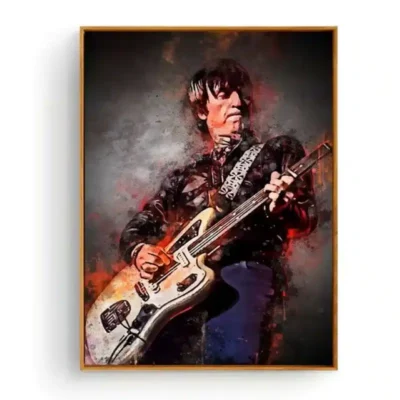 Portrait of Famous Guitarists Printed on Canvas - Image 11