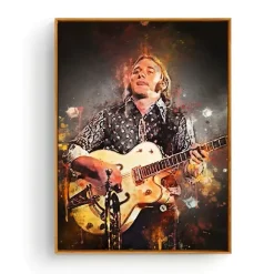 Portrait of Famous Guitarists Printed on Canvas - Image 13
