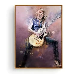 Portrait of Famous Guitarists Printed on Canvas - Image 14