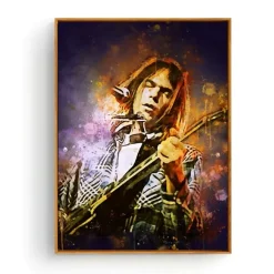 Portrait of Famous Guitarists Printed on Canvas - Image 15