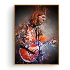 Portrait of Famous Guitarists Printed on Canvas - Image 17