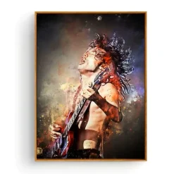 Portrait of Famous Guitarists Printed on Canvas - Image 18