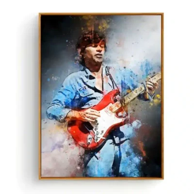 Portrait of Famous Guitarists Printed on Canvas - Image 19