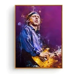 Portrait of Famous Guitarists Printed on Canvas - Image 20