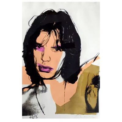 Portrait of Mick Jagger by Andy Warhol Printed on Canvas - Image 3