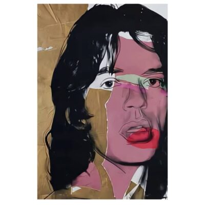 Portrait of Mick Jagger by Andy Warhol Printed on Canvas - Image 6