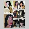 Portrait of Mick Jagger by Andy Warhol Printed on Canvas