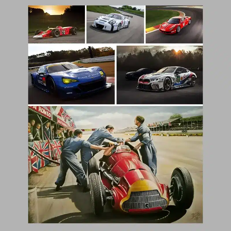 Race Car Classical Artworks Printed on Canvas